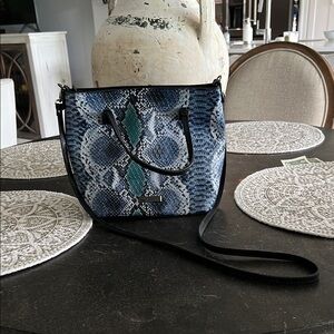 Blue Snake Print Women's Bag